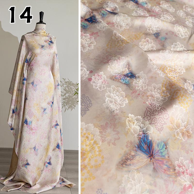 50*143cm Chinese Style Jacquard Rayon Fabric Luxury Xiangyun Yarn Drape Fabric For Diy Sewing Qipao Cheongsam Hanfu Dress Coat 50X143cm