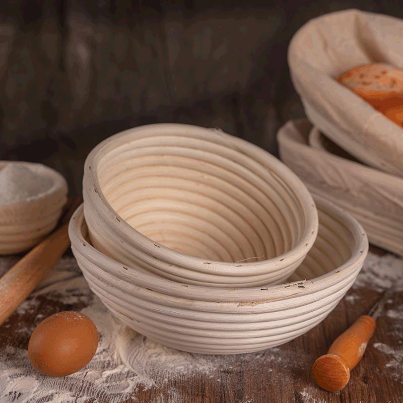 European Style Bread Fermentation Basket Baking Utensils,Bread Fermentation Basket,Rattan Weaving Storage Basket Cloth Cover