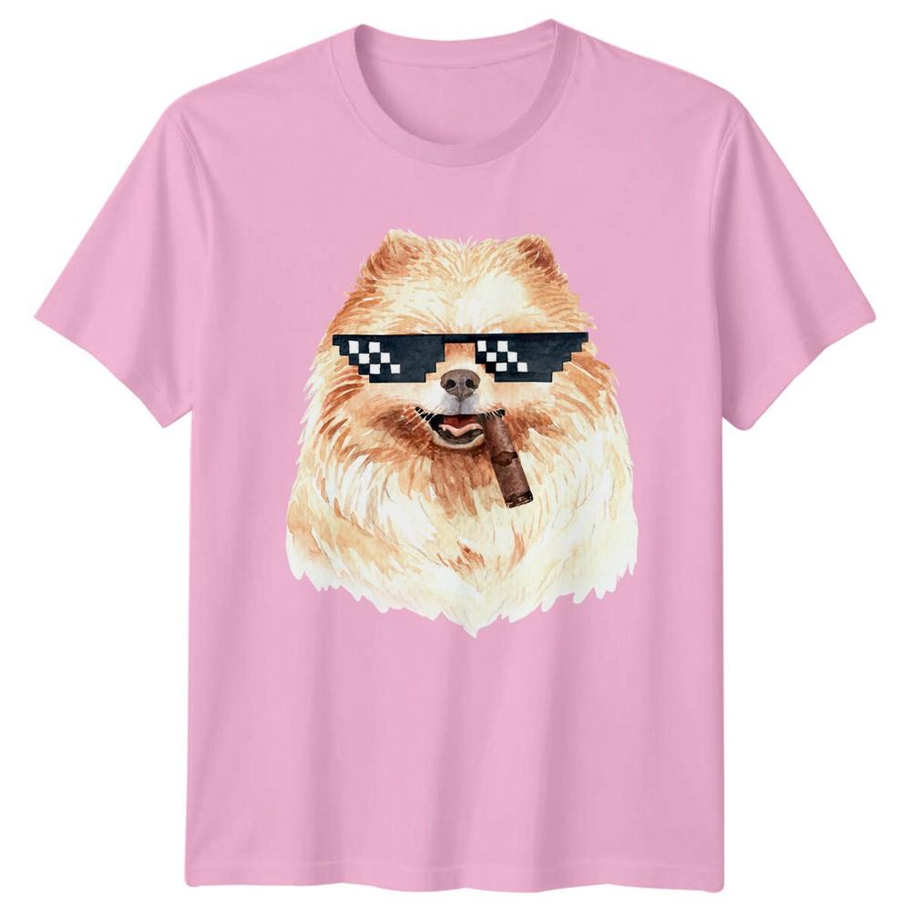 Pomeranian Dog Thug Life Pixel Glasses Unisexs TShirt Cool Puppy Tee