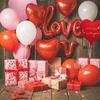 Red Pink Love Printed Balloon Set Loveyou Printed Love Balloon for Proposal, Wedding, Birthday, Anniversary, Romantic Decoration