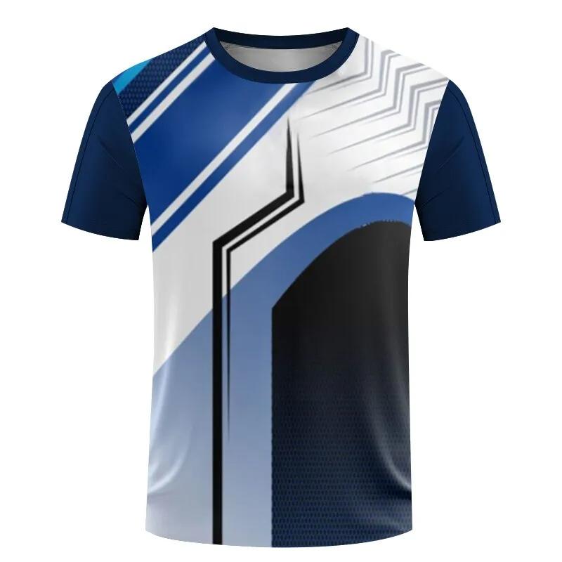 Fashion Table Tennis Sports T Shirts Summer Casual Short Sleeve Men Women 3D Printed T-shirts Loose Quick Dry Breathable Tees