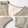 Women Fall Winter Waistcoat Sleeveless V Neck Single Breasted Thick Padded Warm Solid Color Casual Windproof Soft Lady Vest Coat