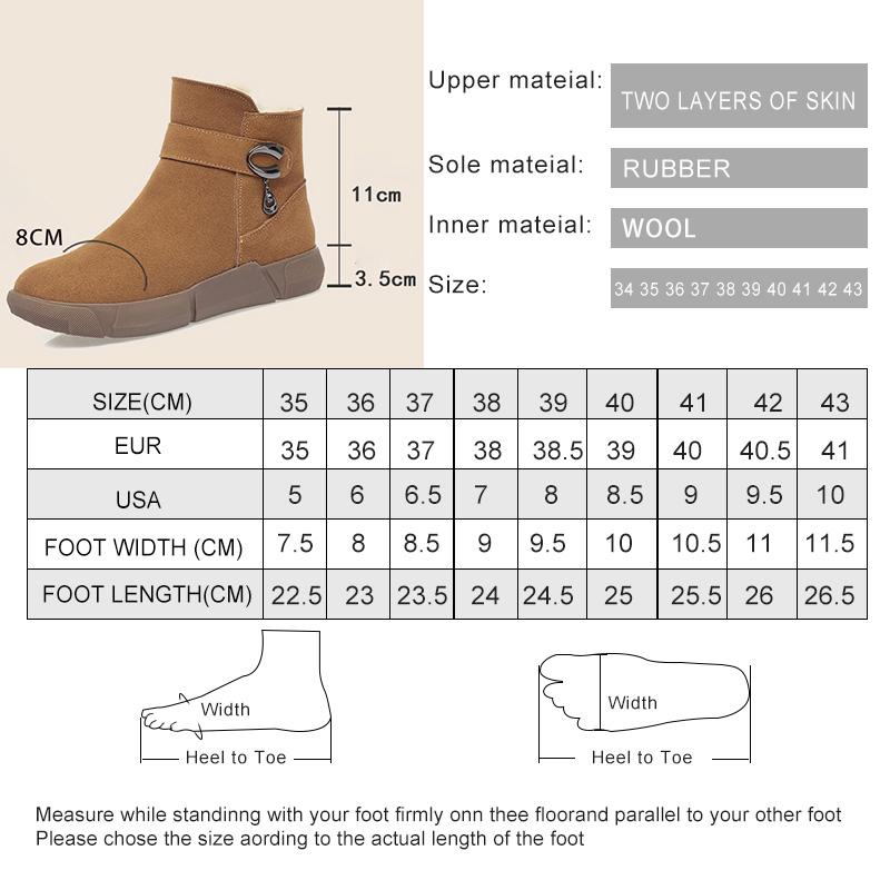 Fashion AIYUQI Women Snow Boots Genuine Leather 2025 New Winter Shoe Boots Women Casual Natural Wool Wedge Women Ankle Boots