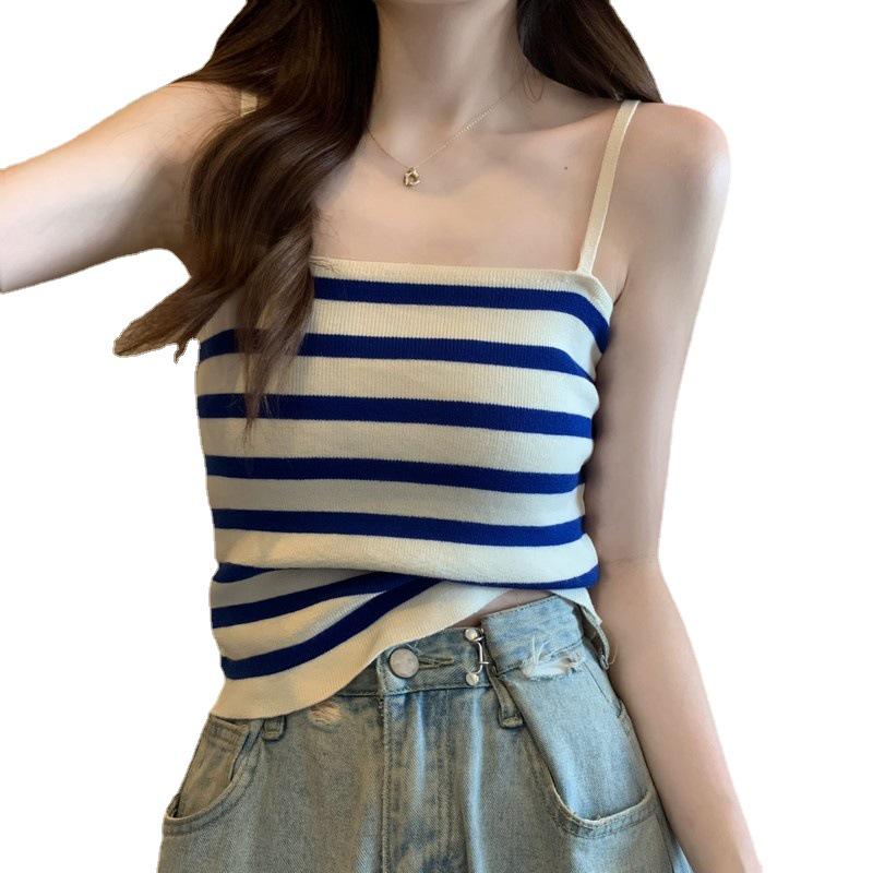 2022 Summer Color Block Stripe Slimming Camisole - Soft, Versatile Vest with New Design