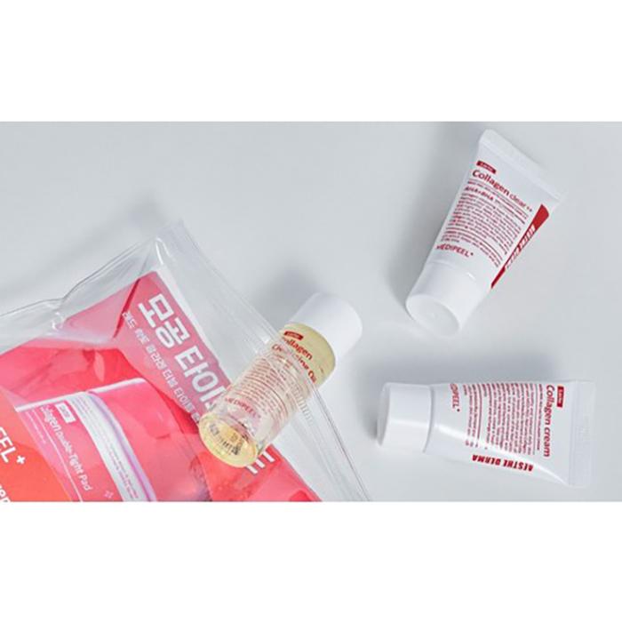 MEDI-PEEL Red Lacto Collagen Trial Kit – Cleansing Oil, Clear Foam, Toner Pad & Cream Set, Korean