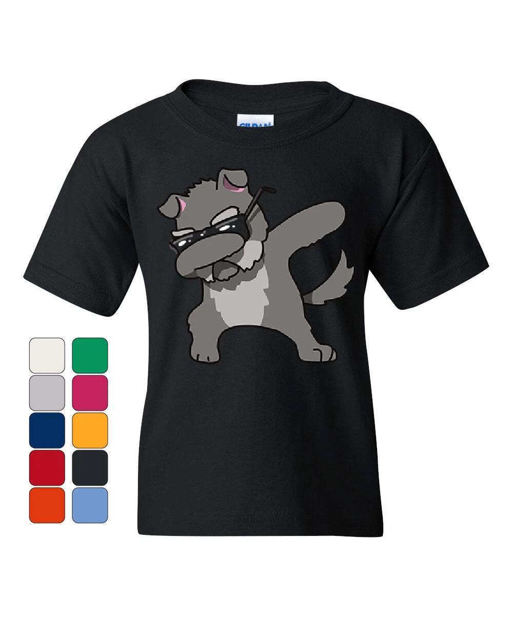 

Dabbing Dog in Glasses Youth kids boys T-Shirt Doggie Dab Pet Lovers Pup Puppy Kids Tee 100