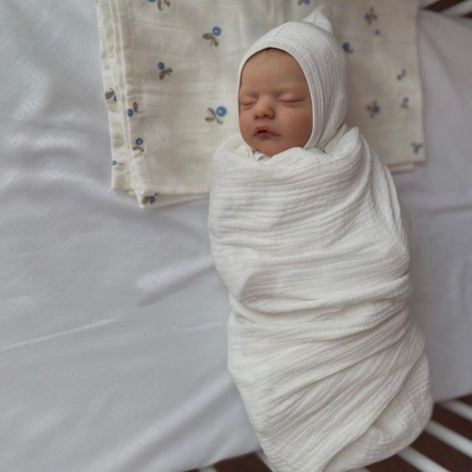 

BZDOLL 48см Мягкий винил Спящая Кукла Реборн с 3D кожей с видимыми венами, 19 дюймов Новорожденная девочка Прекрасная игрушка на день рождения Как Реальная cloth body doll