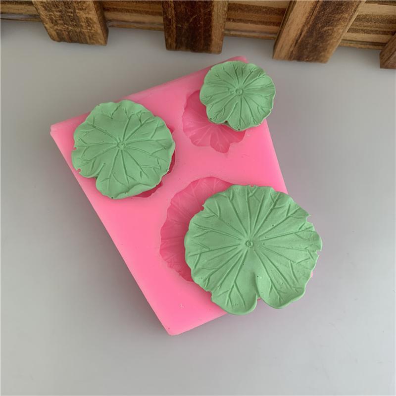 3 Lotus Leaf Lotus Pond Series Silicone Molds Kitchen Baking Sugar Flipping Molds Cake Decor Lotus Leaf Mold Gypsum OrnamentMold