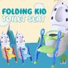Baby Potty Training Seat Baby Toilet Seat with Adjustable Ladder Infant Toilet Training Folding Seat Blue+purple