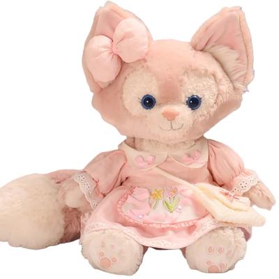 Linabelle Stella Lou Plüschkleidung, Größe Klein, Rosa Tulpenkleid-Set, Wechselbares Outfit, Plüschkleid, Puppenkleidung (Kleid, Stricktasche und Schleife