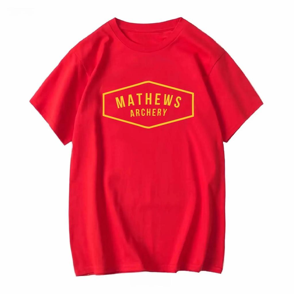 Mathews Archery Shield T-shirt Medium Long Sleeve or Short Sleeve Retro Wash Street Fashion Comfortable Fashion Casual Tops