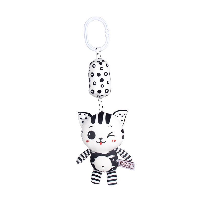 

Newborn Bells Plush Plush Rattle Plaything Crib Hanging Bell Car Seat Travel Stroller Black And White Wind Chime Educational Plaything Present
