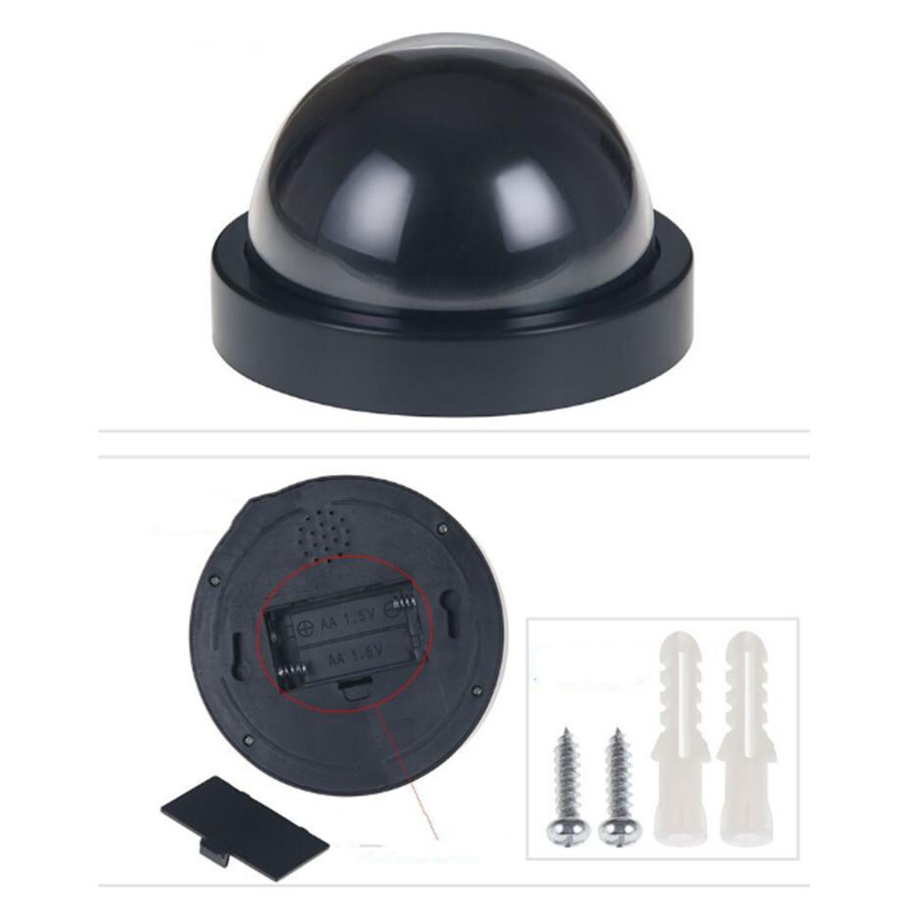 2 Pcs Dummy Security Camera Red LED Light Flashes Fake Dome Camera for Home Businesses Indoor