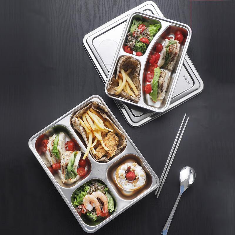 ZISIZ 304 Stainless Steel Divided Lunch Tray