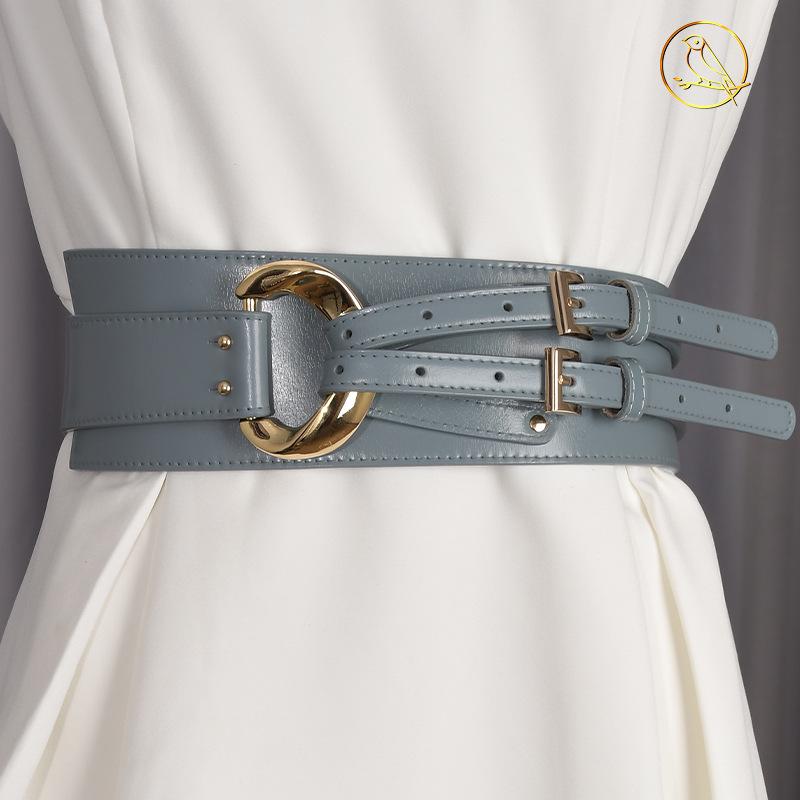 Women's Irregular Genuine Leather Waist Belt for Dresses, Sweaters, and Coats - European and American Style