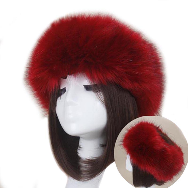 Women Russian Faux Fluffy Fox Fur Hat Headband Winter Earwarmer Ski Outdoor Acc Women Russian Faux Fluffy Fox Fur Hat Headband Winter Earwarmer Ski Outdoor Acc