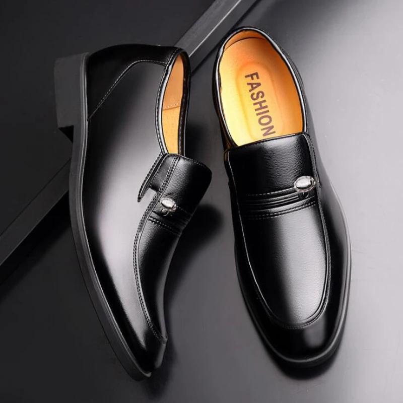 Increased 6 Cm Men Formal Shoes Hidden Heel Men's Wedding Oxfords Heighten Tall Male Dress Leather Footwear 2024