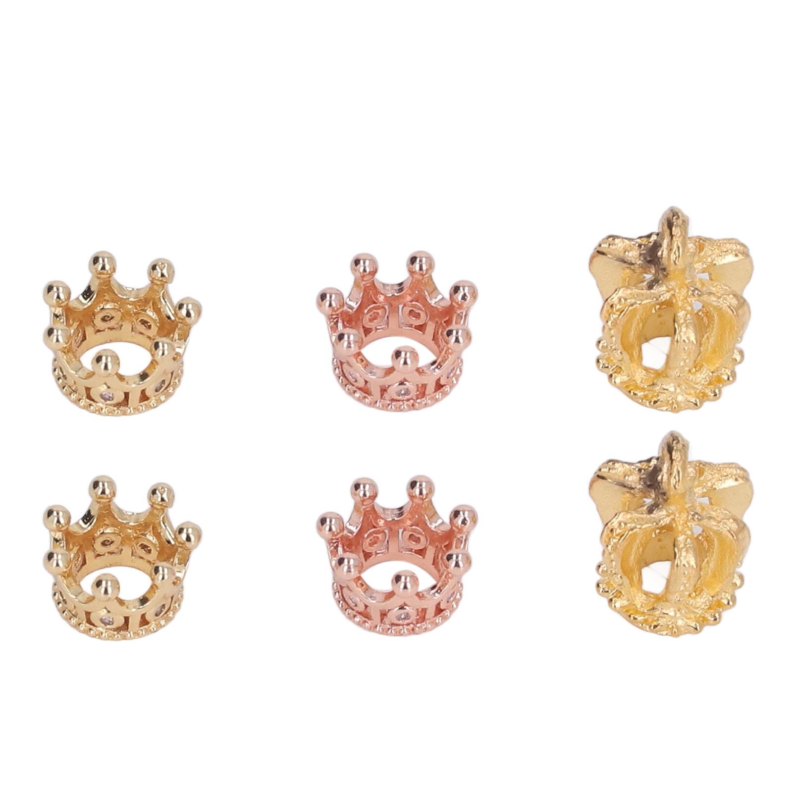 

6 шт. Мини-короны Прочная Долговечная Металлическая Корона Стильный Дизайн Яркий Цвет Многофункциональный Шарм-Корона