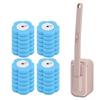 Disposable Toilet Brush Set Wall Mounted with Replaceable Refill Heads Cleaning Tool with Storage Holder Bathroom Cleaner Kit