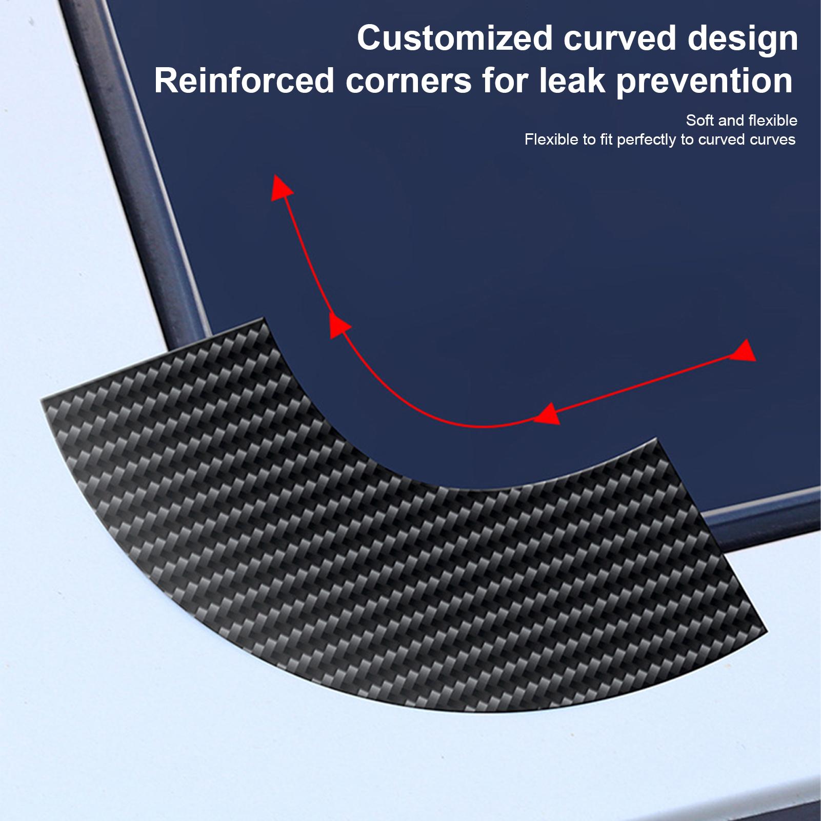 Car Sunroof Waterproof Sealing Strip Car Weather Stripping Trim Noise Reduction Automotive Weatherproof Tape For Sedan Vehicles bianco