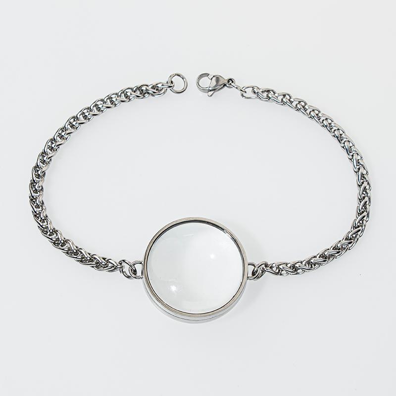 Edelstahl Doppel gekrümmtes Medaillon Armband Kette Glas Speicher Anhänger Schwimmendes Medaillon Armreif Füllbar DIY Schmuckherstellung