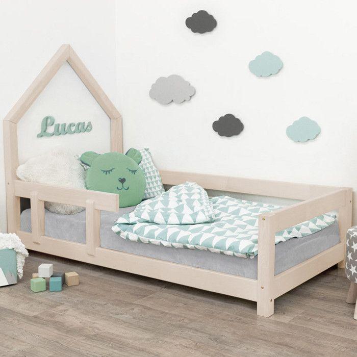 Lit cabane enfant POPPI 120 x 180 beige 2