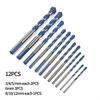 12PCS Construction Drill Bit Multi-Functional Bits For Tile Glass Ceramic Marble