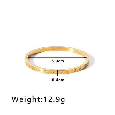 4mm Stainless Steel Zirconia Bangle Gold Sliver Color Openable Rhinestone Hand Accessory