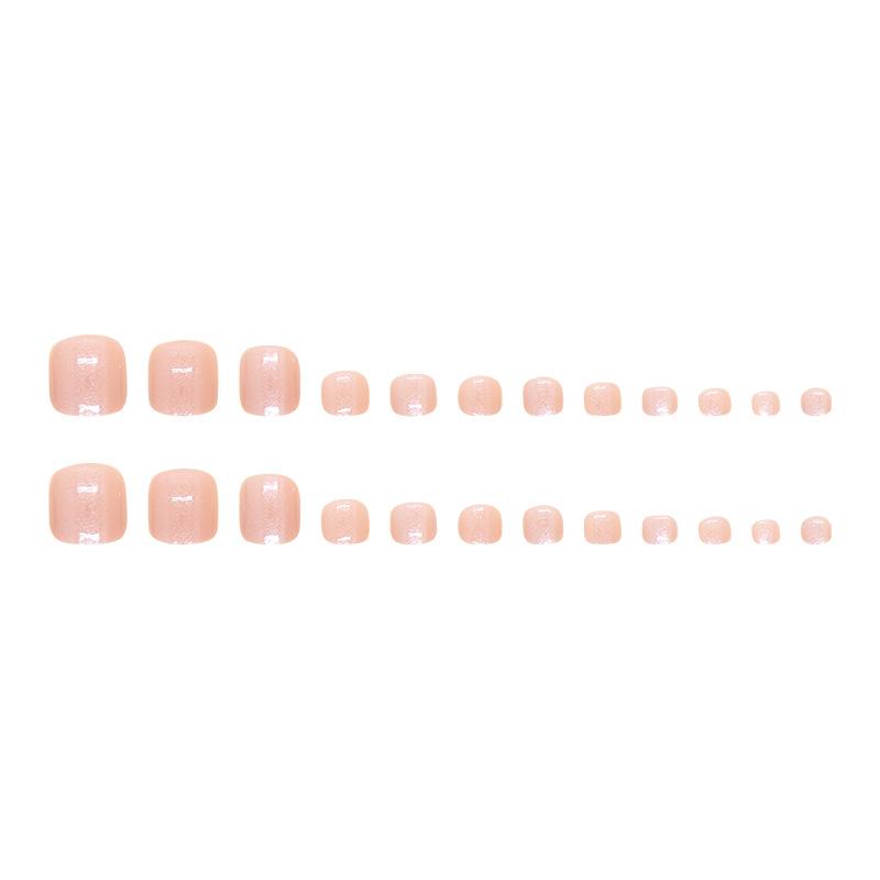 24 szt. 2024 Jednolity kolor naszywki na paznokcie u stóp, naszywki na paznokcie, zdejmowane na paznokcie, Ins Wind, naszywki na paznokcie u stóp, 24 szt.