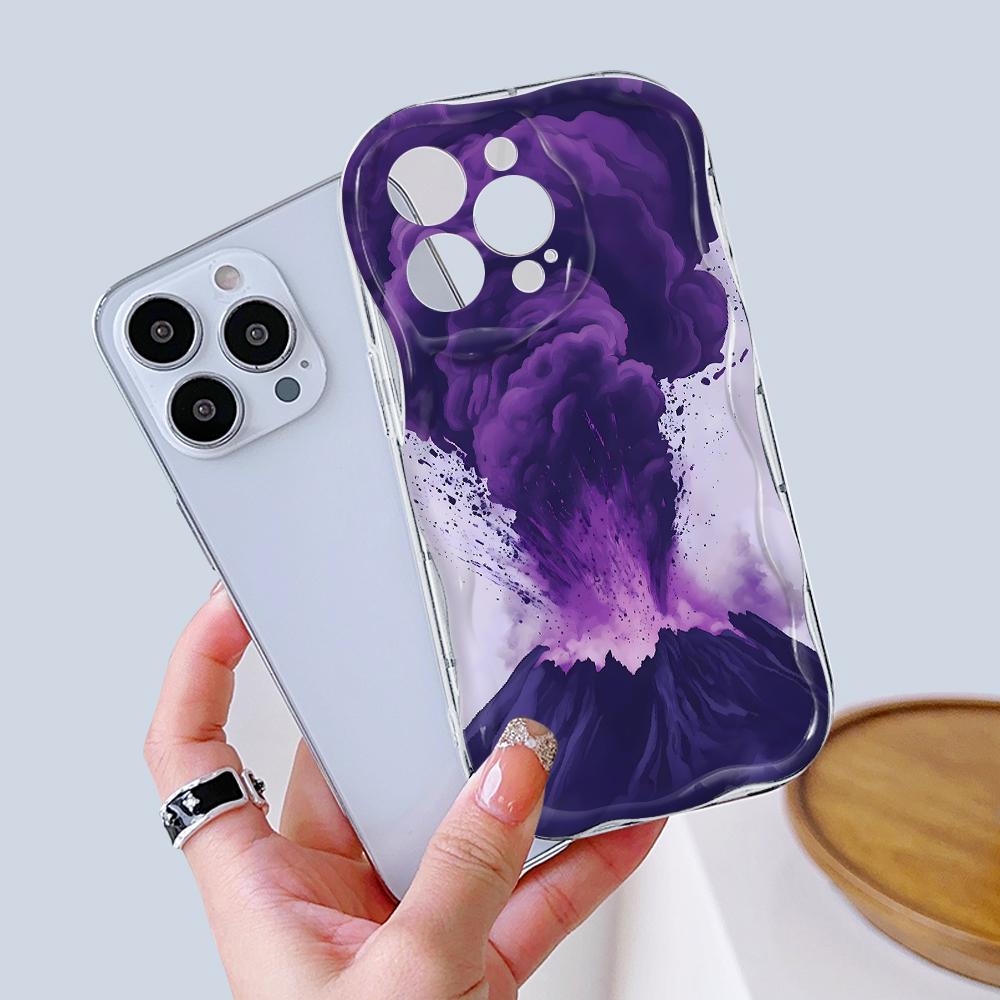 Cartoon Pattern Cream Texture Casing Wavy Edge Soft Silicone Cover Phone Case for IPhone Samsung Huawei Honor Xiaomi Redmi Infinix Tecno