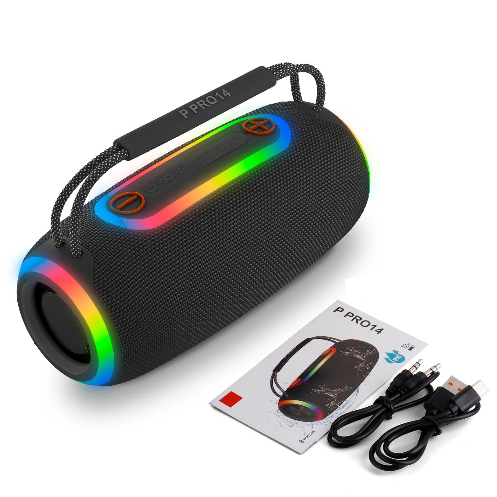 

PRO Series 14 Bluetooth-динамик с подсветкой RGB, портативный настольный уличный сабвуфер, динамик высокой мощности чёрный