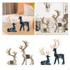 2 Pieces Reindeer Figurines Sitting Standing Deer Statues Retro Artificial Animal Crafts Statue