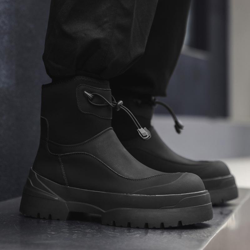 Martin boots men's 2025 new retro high-top heightening thick-soled outdoor function wind elastic boots 4722-J