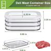 Meat Container for Fridge Bacon Lunch Meat Container for Refrigerator Meal Prep Containers Stackable Food Storage Boxes with Lid