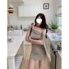 Niche Design Sense One-word Shoulder Dress Women's Summer New Streamer Slim and Thin Hip Skirt Ins