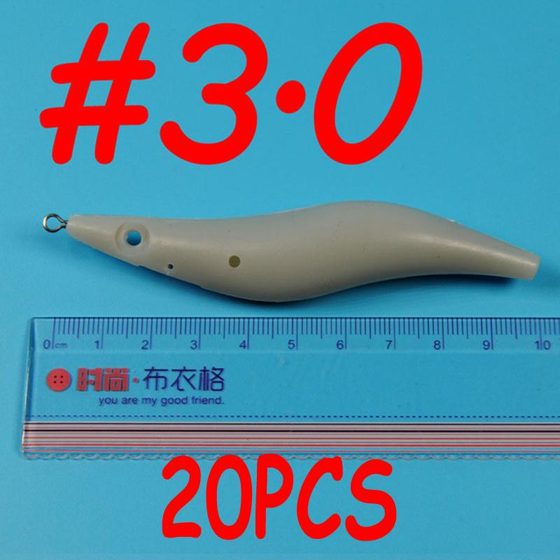 

20 шт., заготовки для джиг-кальмаров, приманка для кальмаров, креветки, сделай сам, тело, белое светится в темноте, флуоресцентное 3,5 # 3,0 # 2,5 # #3