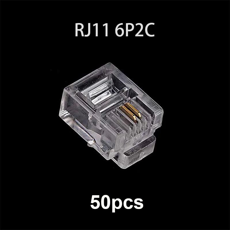 20/50/100PCS/lot RJ11 6P2C 6P4C 6P6C Telephone Internet Modular Plug Jack RJ11 Connector RJ-11 Crystal Heads Gold-Plated 6U