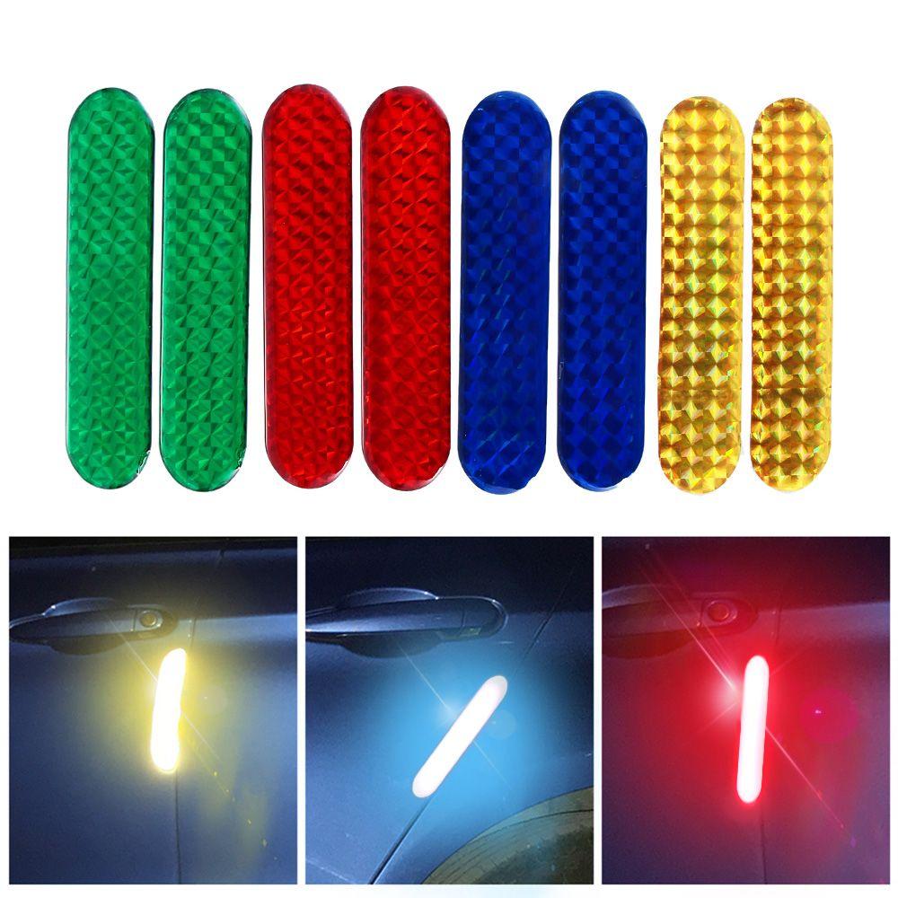 2Pcs Sign Night Lamp Decal Door Sticker Warning Tape Safety Mark Car Reflective Strips