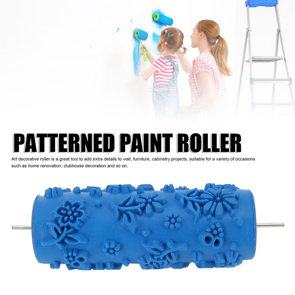5inch Patterned Paint Roller Texture Rubber Roller Decorative Rubber Roller for DIY Painters