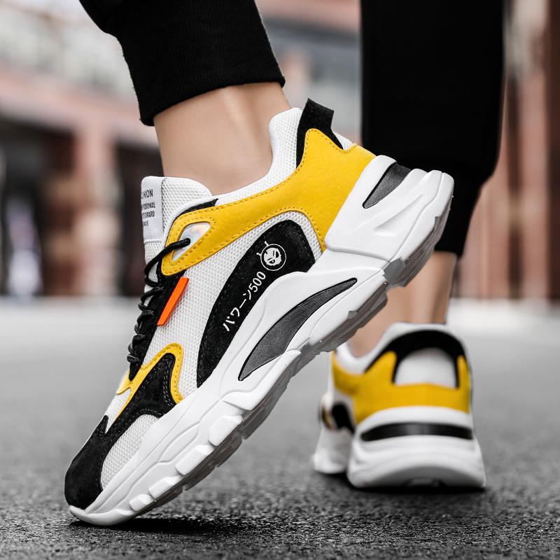 Men's casual sneakers four seasons breathable soft-sole outdoor speed running shoes fashion students Joker racing sports shoes