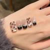 Leopard Print Medium-Length Wearable Fake Nails for Autumn/Winter