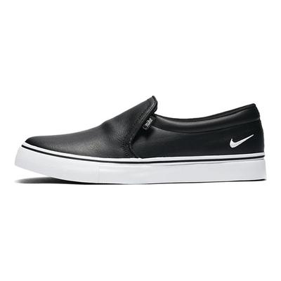 Court Royale AC Slip-On Synthetisches Leder Lässig Leicht Strapazierfähig Rutschfest Low-Top Skateschuhe Damen Sneaker Schwarz CI0604-001