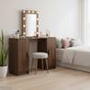 Makeup Table with Storage Brown 102 x 33 x 135 cm Engineered Wood