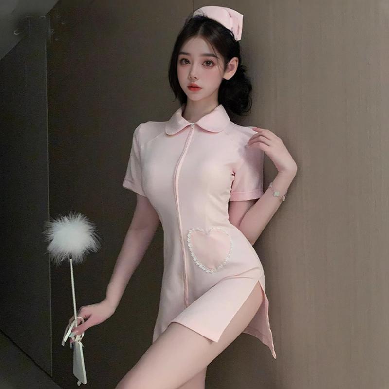 Japanese Nurse Uniform Halloween Cosplay Costume Women Sexy Lingerie Nightdress Maid Role Play Outfit Sweet Nurse Suit Nightwear