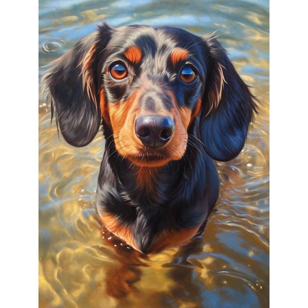 

Такса 5D Набори для алмазної мозаїки Затишна Мила Собака-Вихованець Мистецтво Мозаїчний Портрет DIY Алмазна Вишивка Кімната Різдвяний Домашній Декор Ремесло Round 20x30cm