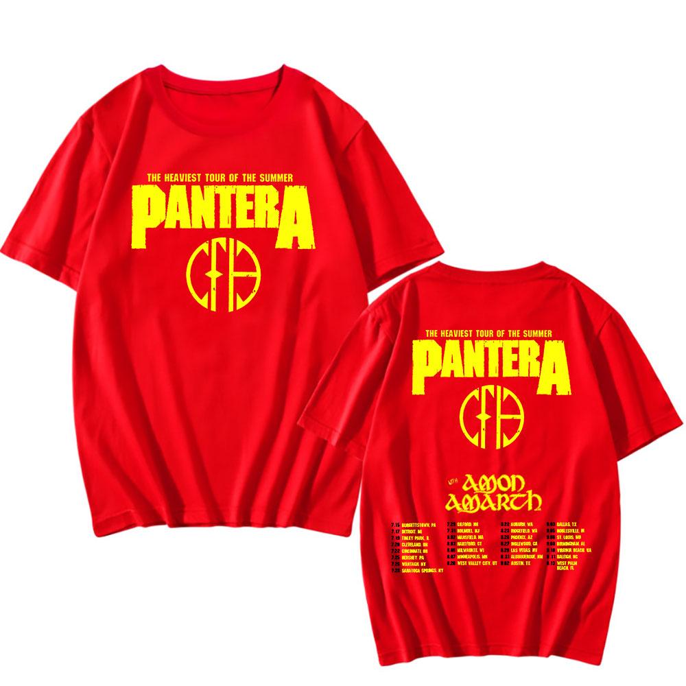Pantera Nejtěžší turné léta 2025 Tričko Letní krátký rukáv Pánská trička Unisex Streetwear Grunge Rocková kapela Potisk Trička