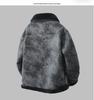 JK2035 Men's Plus Size Leather & Fur Lapel Jacket - Thickened Velvet for Autumn/Winter