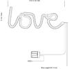 Love Letter Warm White LED Neon Sign Wedding Party Decoration USB & Battery Powered Aesthetic Night Lights Wall Art Neon Lamps for Girls'