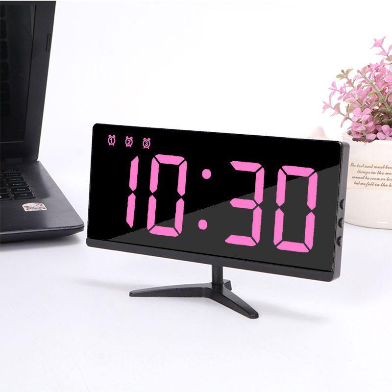 Creative Frameless Bedside Alarm Clock Personalized Clock Simple Electronic Clock Clock Mirror Clock External Power Supply