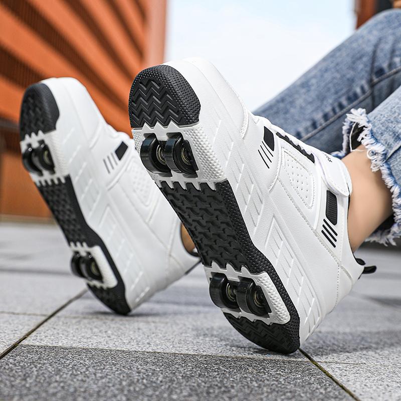 KIDS Four Wheel Skate Roller Shoes Sneakers Four Wheel Skating Shoes Children's Shoes Double Wheel Skating Shoes